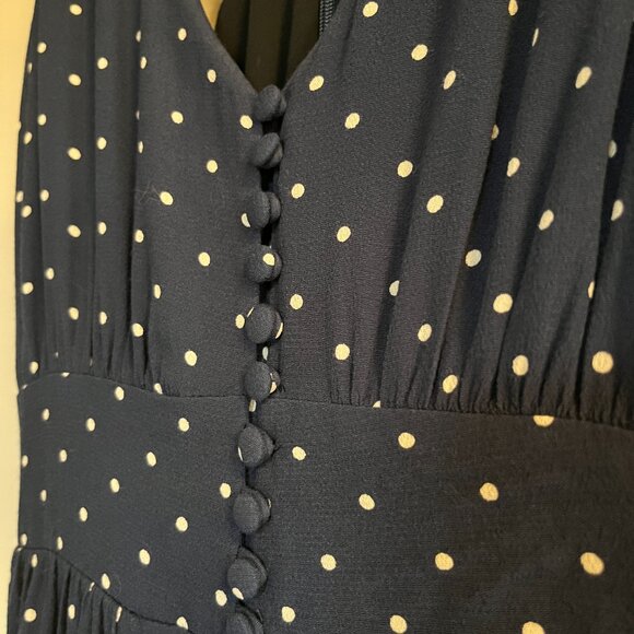 Madewell Wide Leg Jumpsuit in Navy Blue Polka Dot - Picture 5 of 9